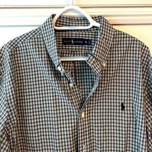 XL Ralph Lauren black & white plaid button down shirt